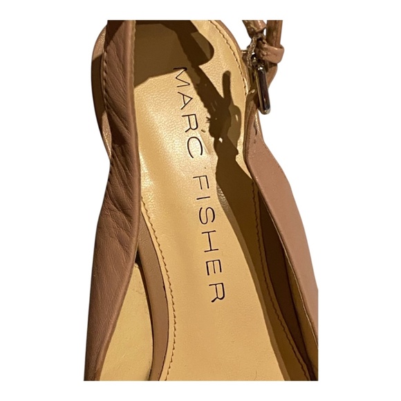 Marc Fisher leather platform slingback stilettos . Sz 7.5 - Picture 2 of 16